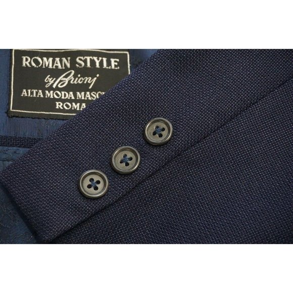 Brioni Roman Style VINTAGE Blue Woven Wool Sport c